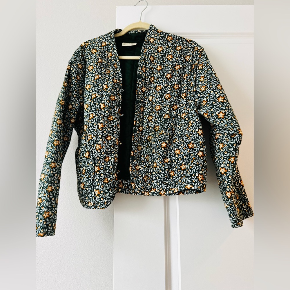 Floral Patterned Jacket - Green and Orange - Picture 4 of 9